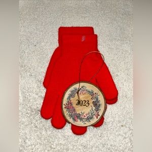 New Red Women’s Stretch Gloves With 2023 Ornament